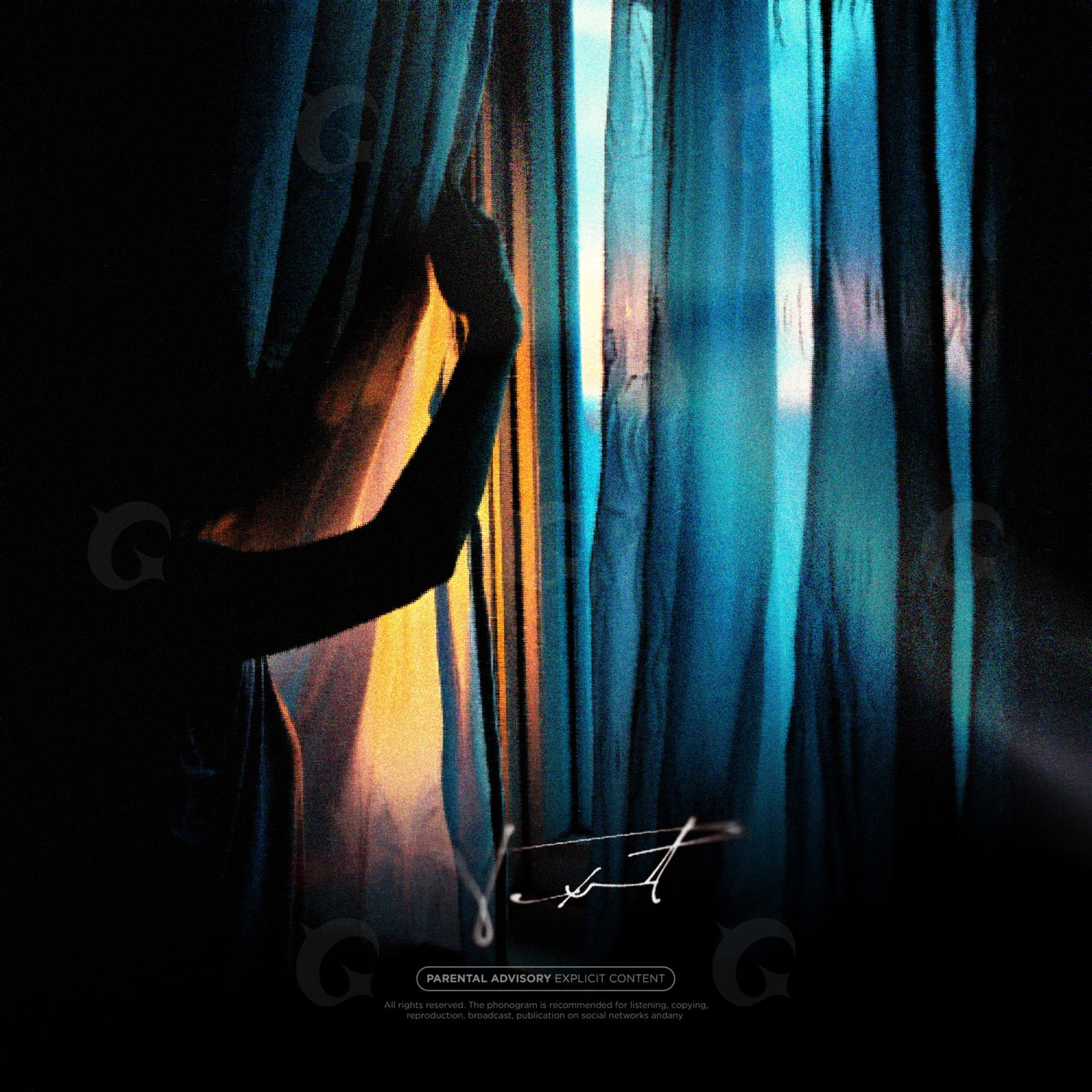 Silhouette pulling curtain