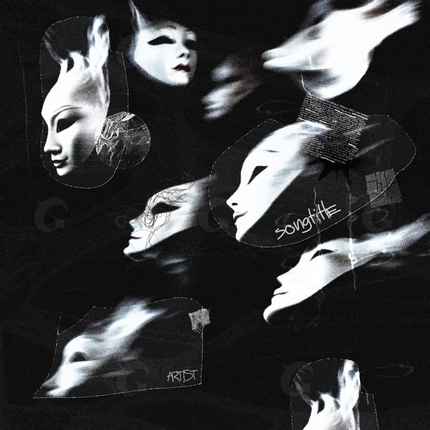 Whispering masked faces