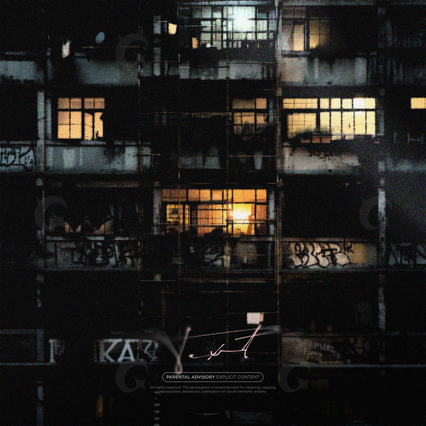 Midnight building lights