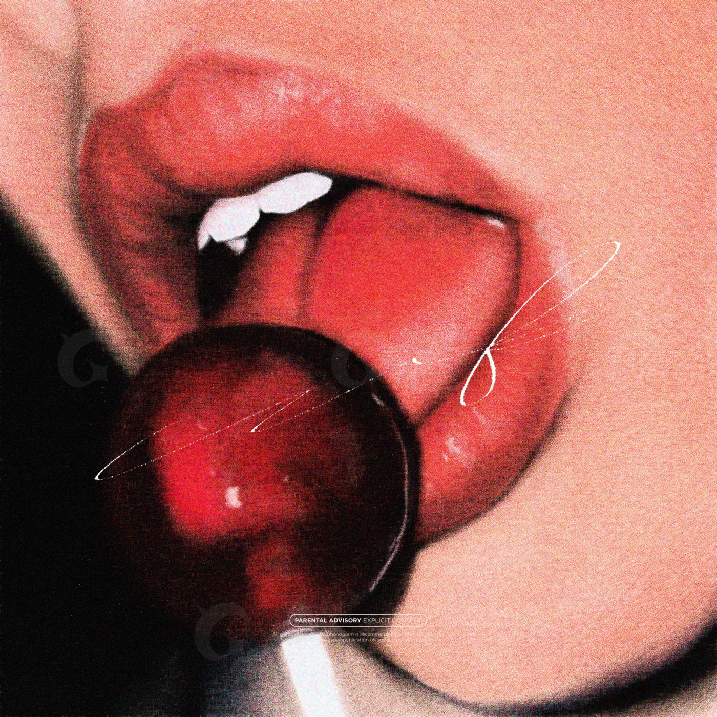 Lips around lollipop