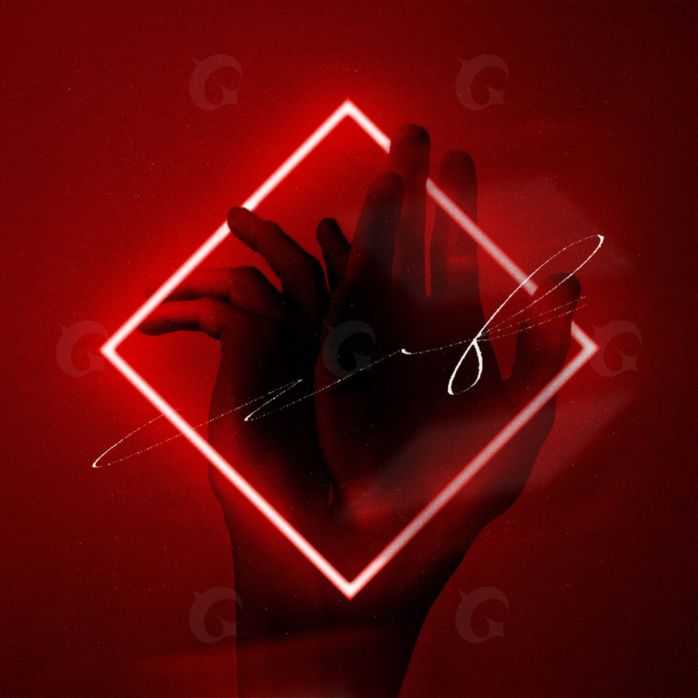 Neon hands embrace