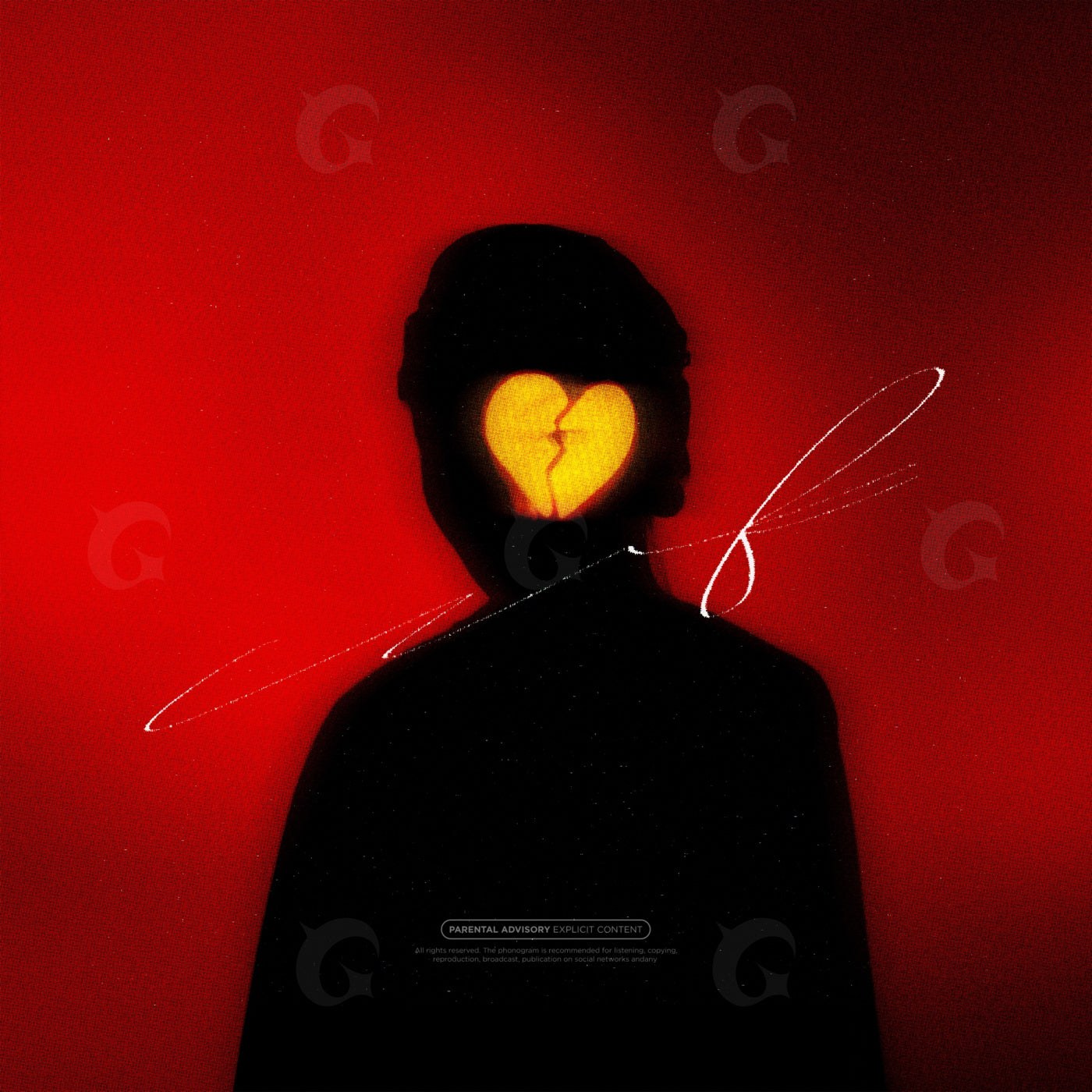 Broken heart silhouette