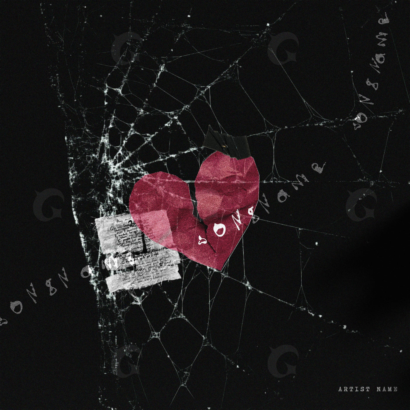 Torn paper heart