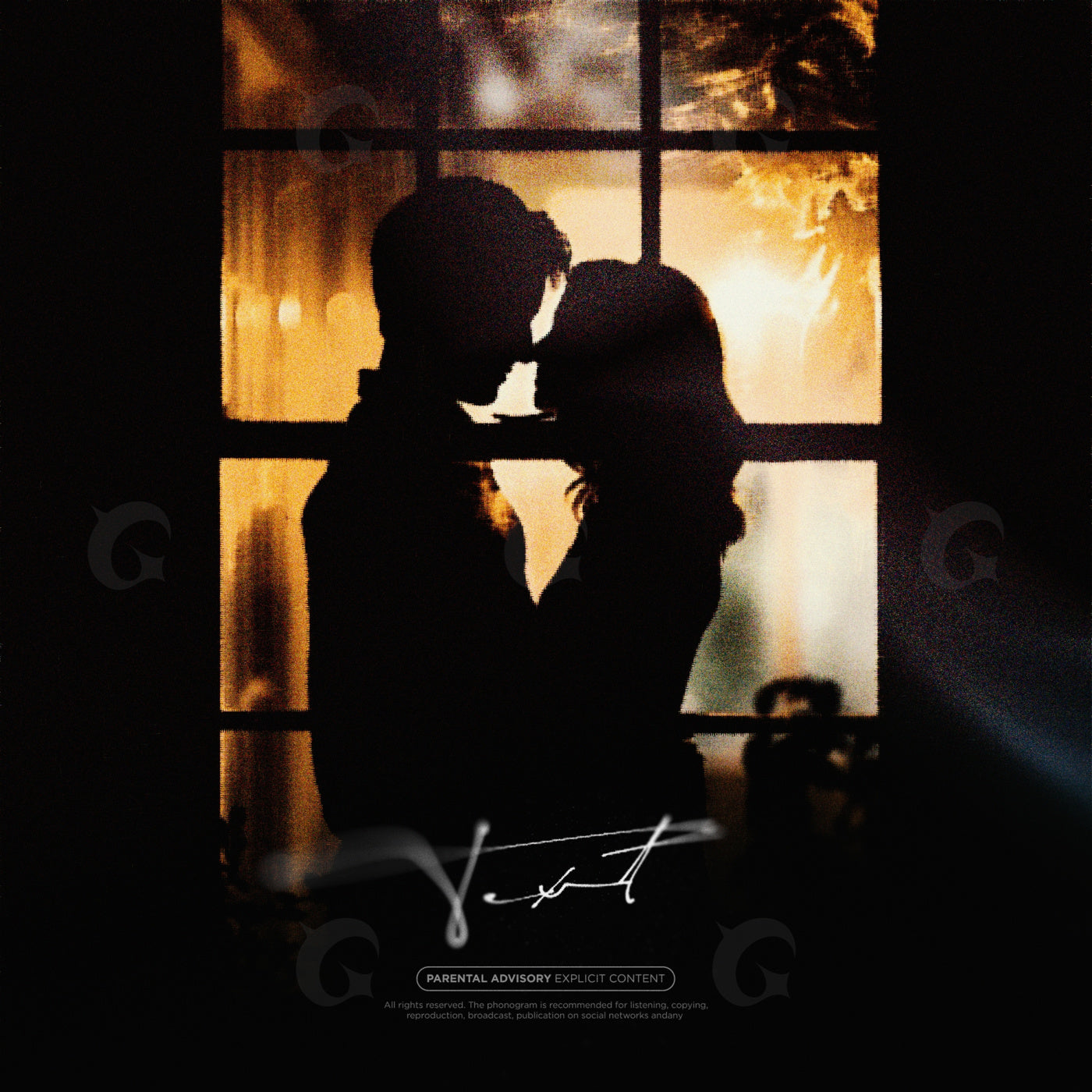Windowside lovers kiss