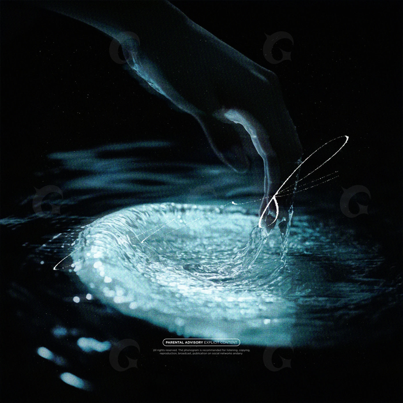 Hand touching water