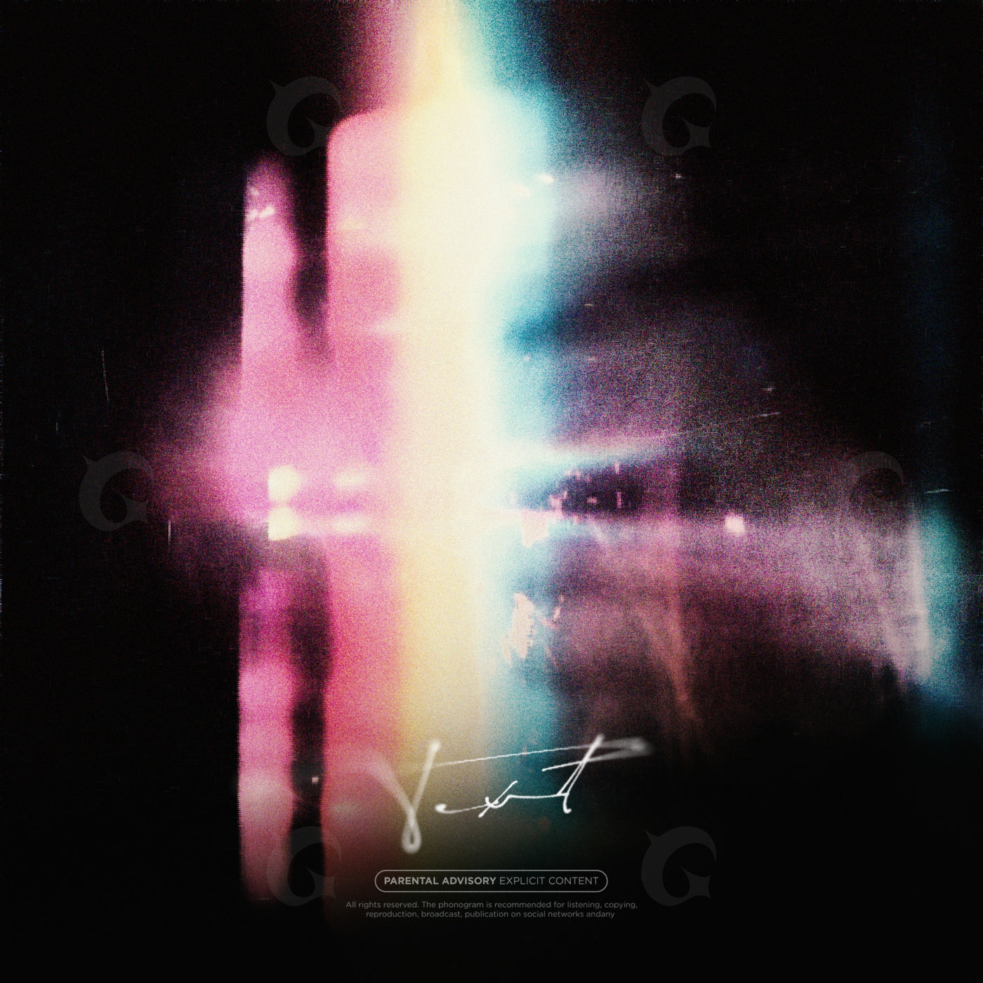 Blurred neon light streaks