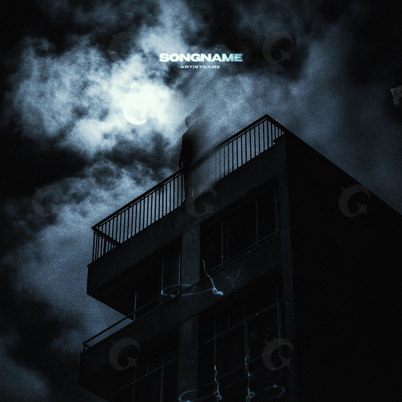 Midnight rooftop silence