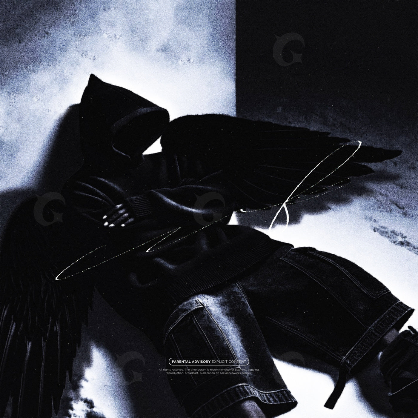 Hooded angel falling