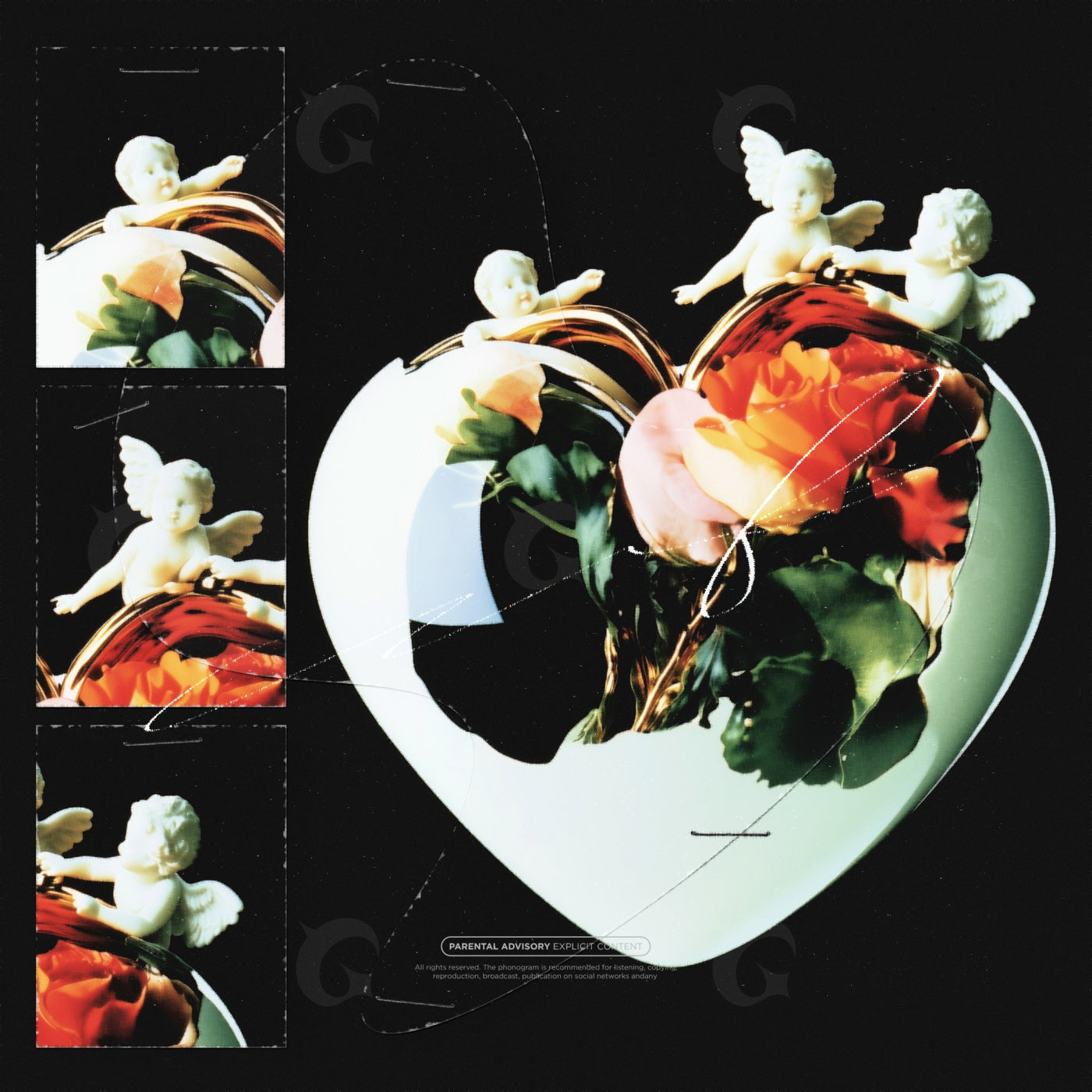 Cherubs around heart