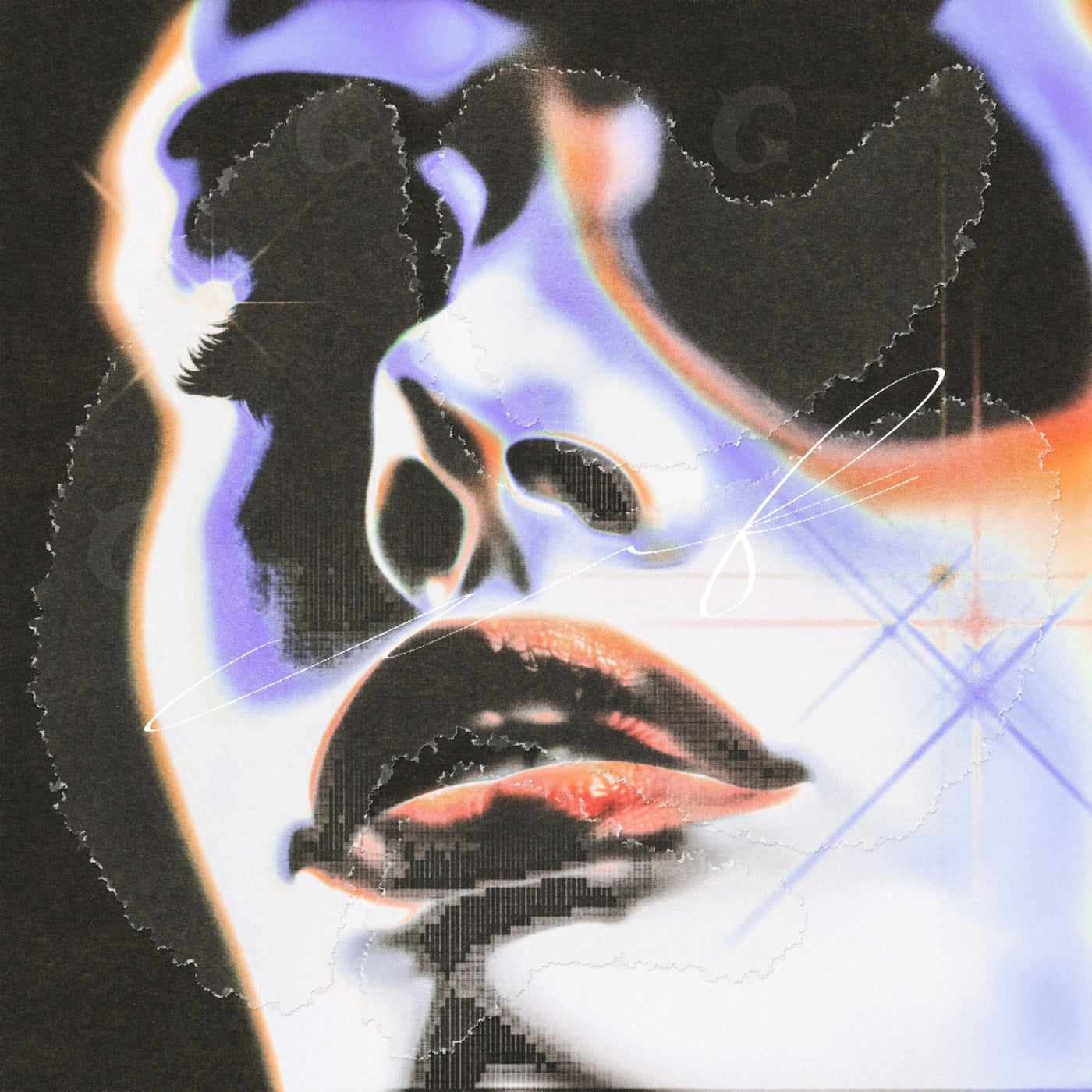 Glistening lip silhouette