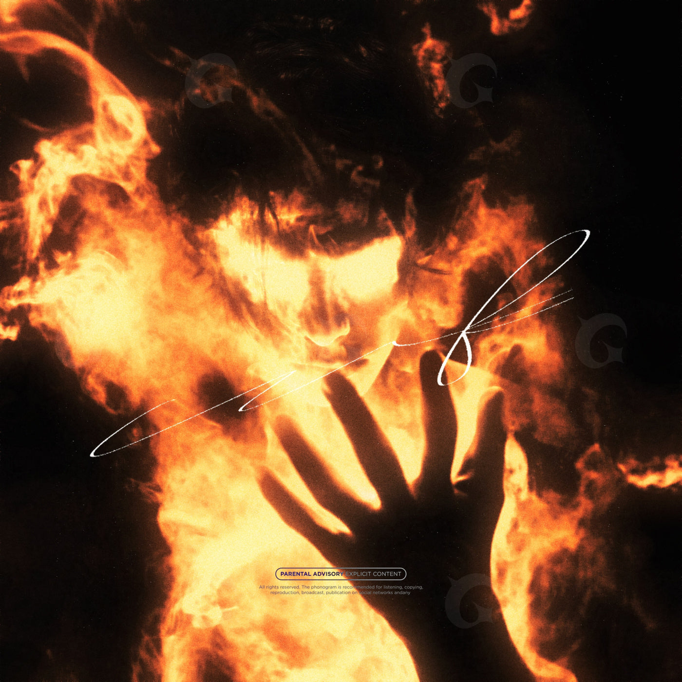 Hand reaching flame