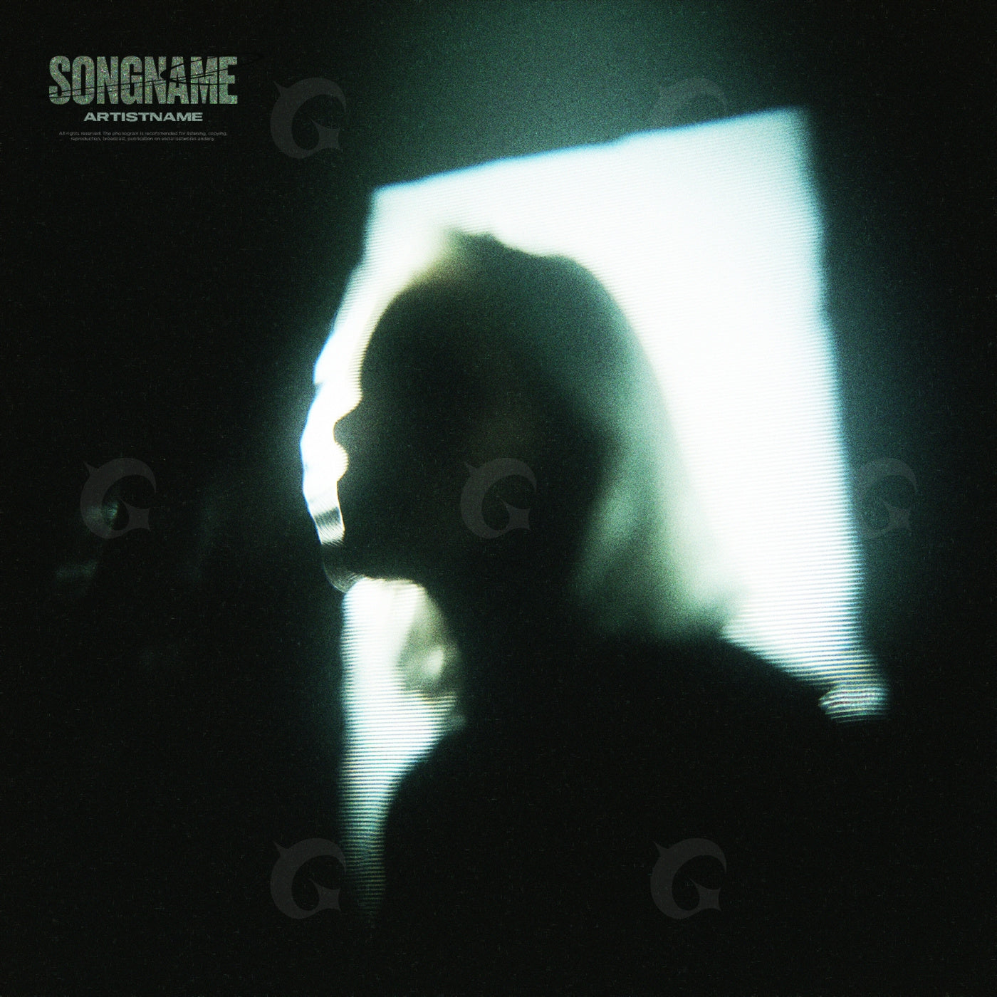 Silhouetted against light