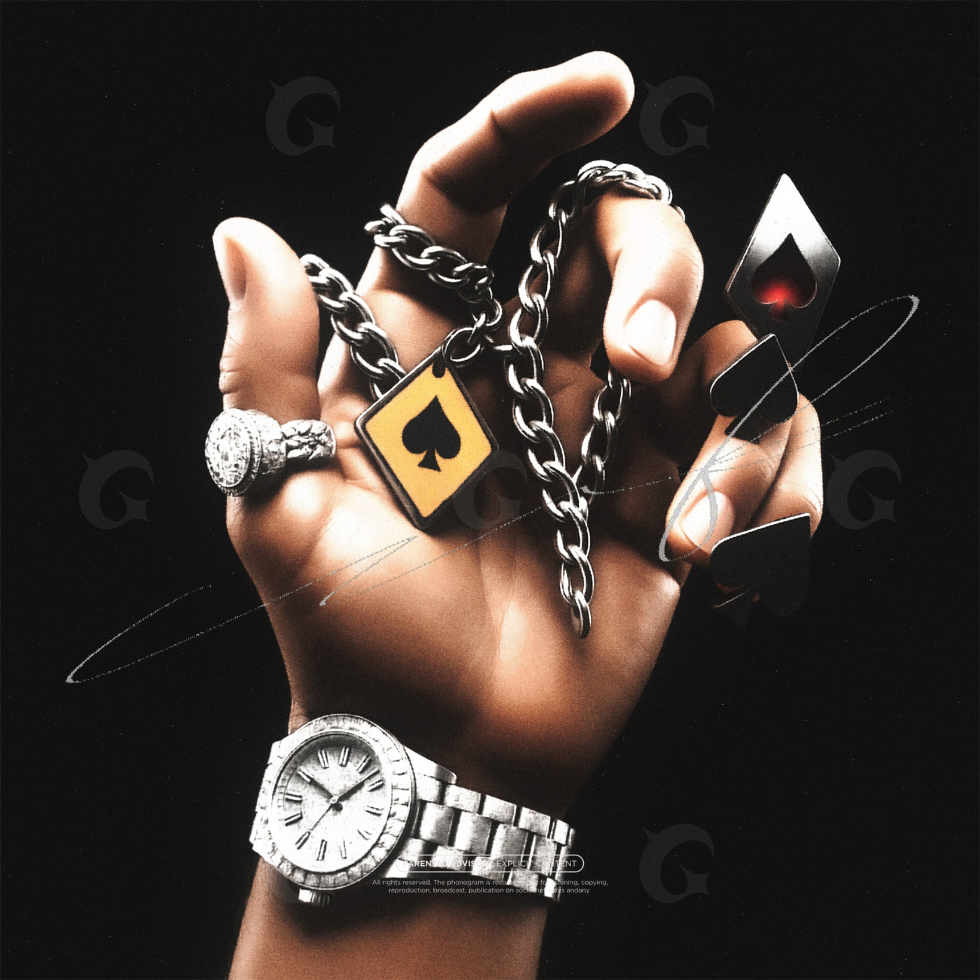 Hand holding chains