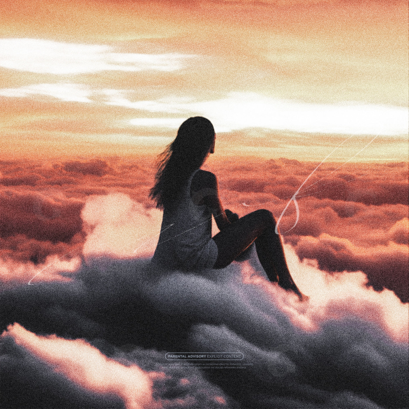Girl above clouds