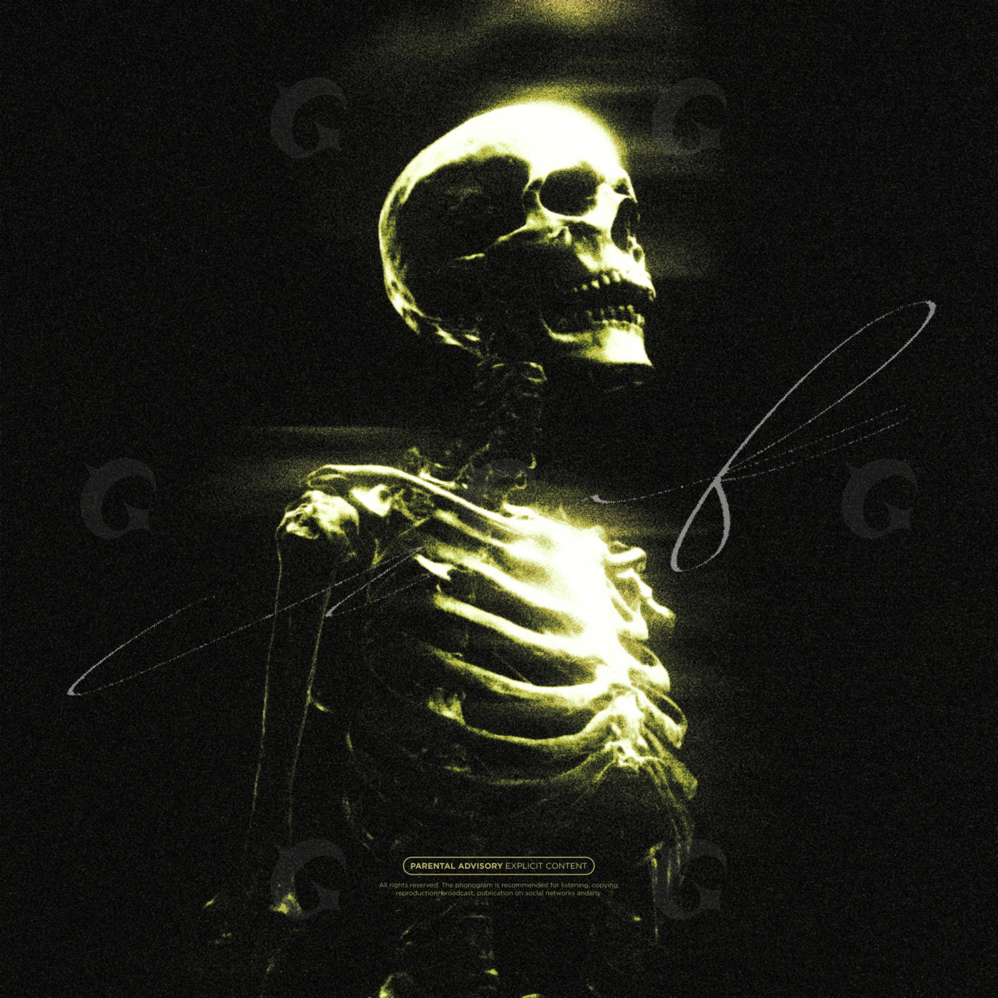 Glowing skeleton portrait