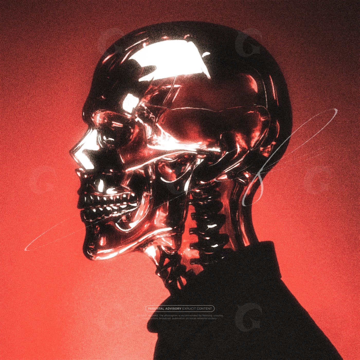 Glass skull portrait
