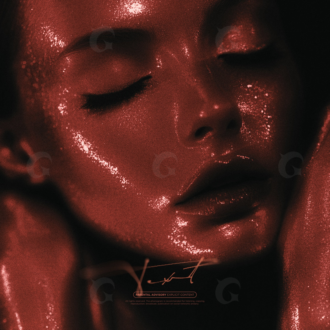 Glistening closed eyes