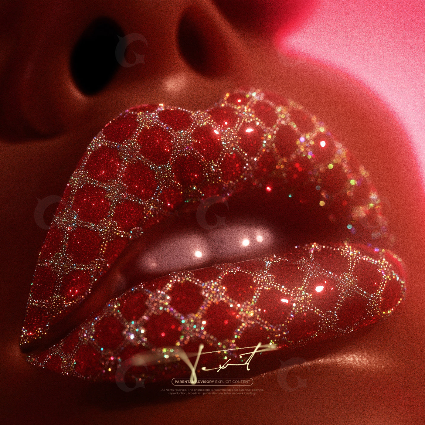 Glamorous glittered lips