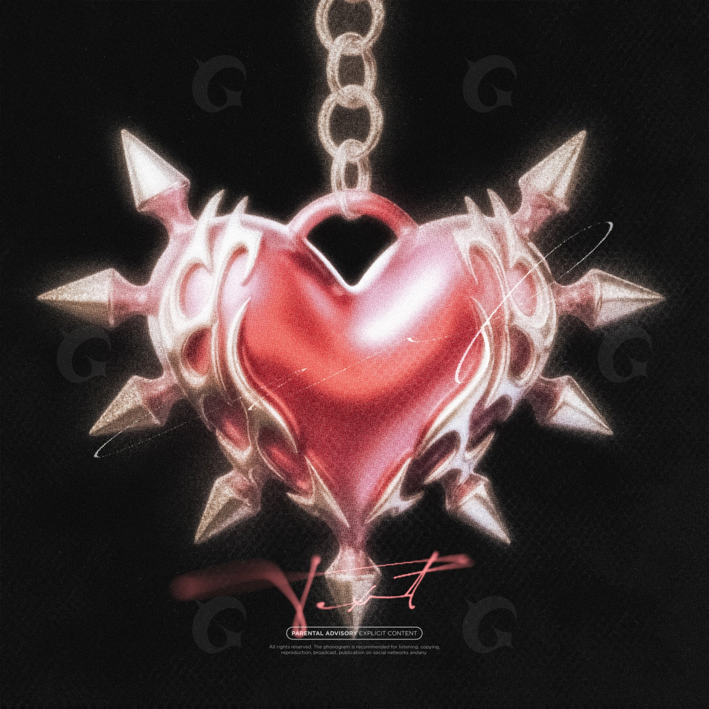 Spiked heart pendant