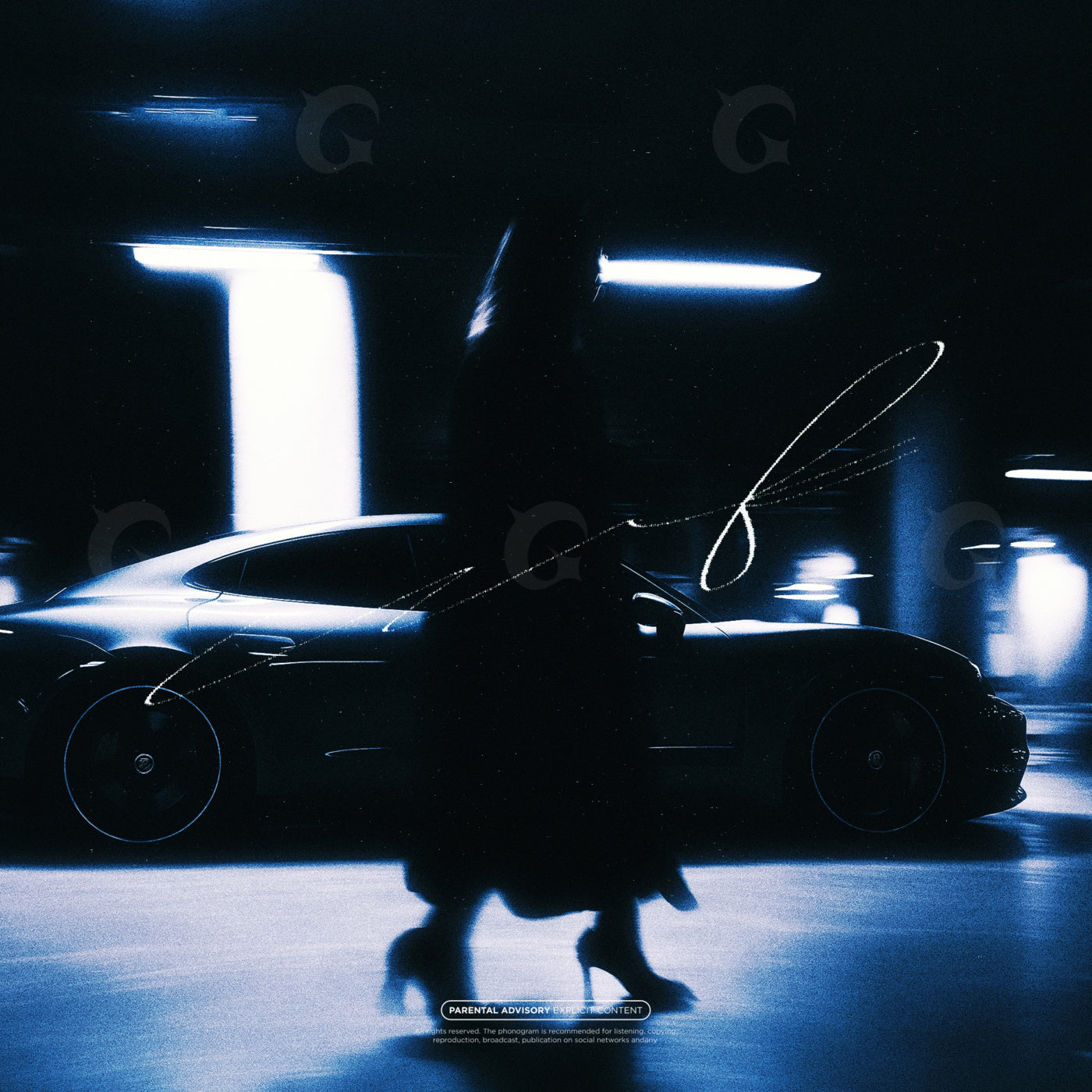 Midnight street silhouette