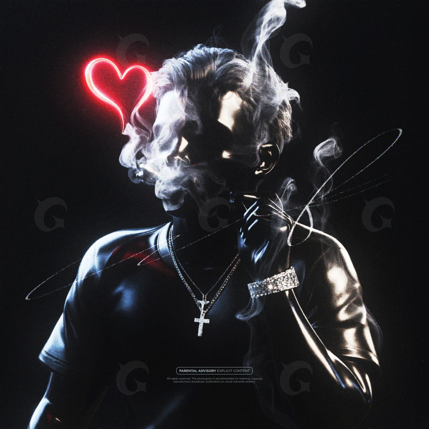 Neon heart smoke