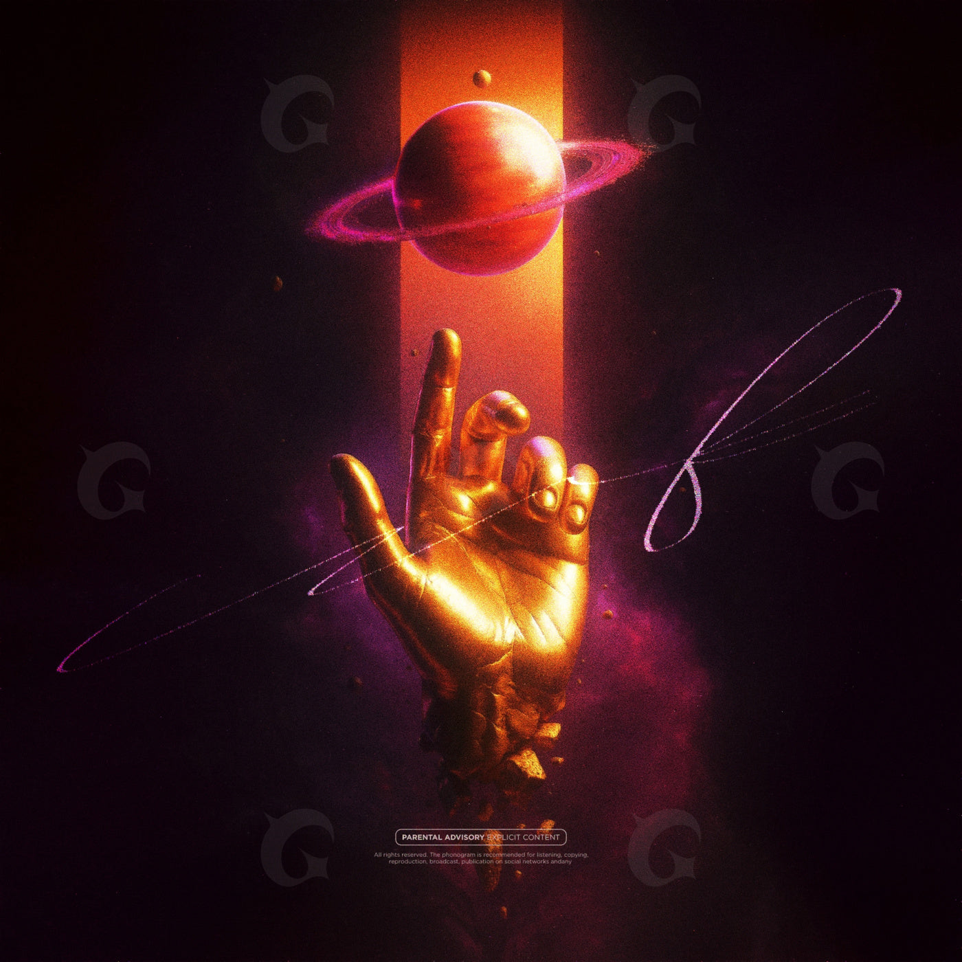 Golden hand reaching
