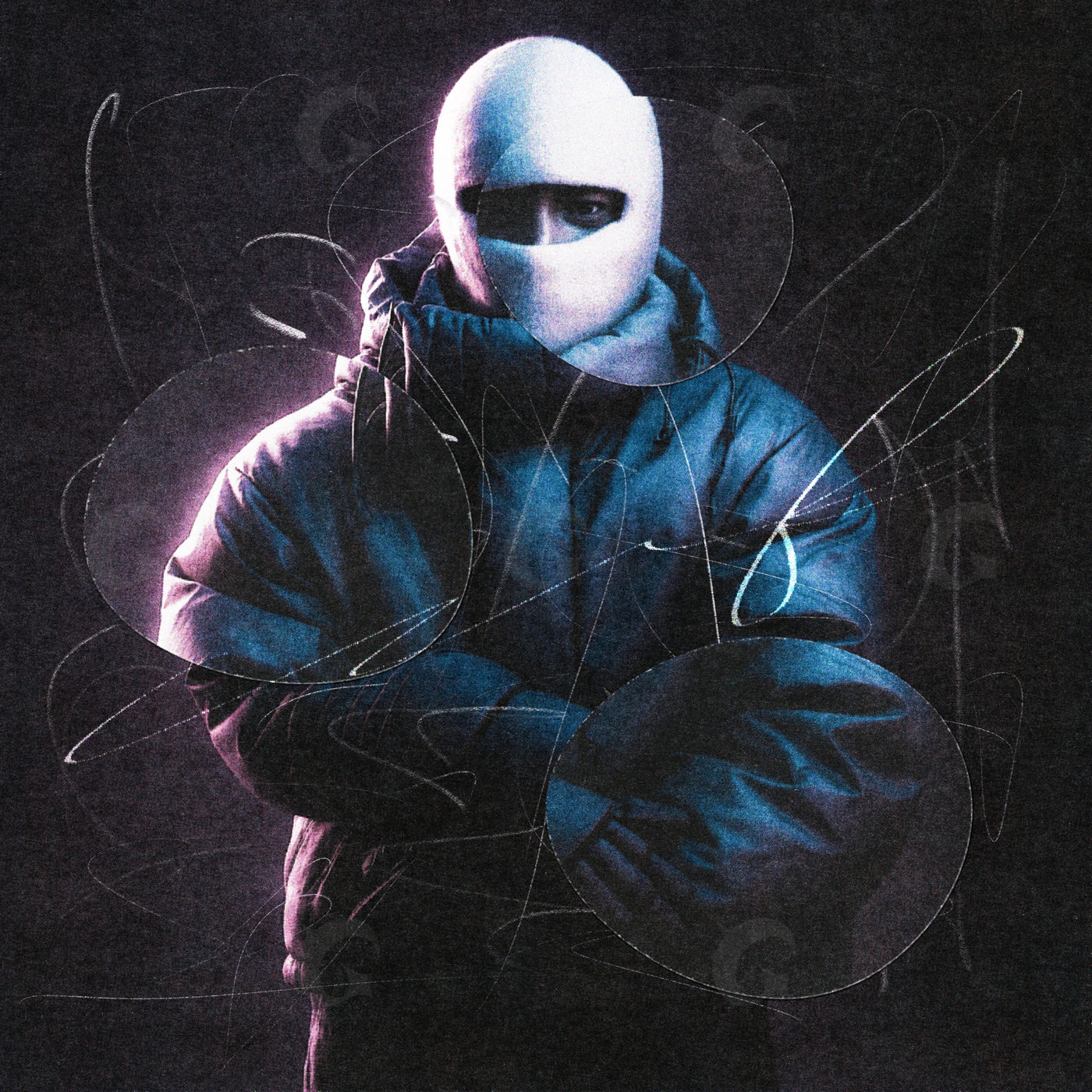 Masked in jacket