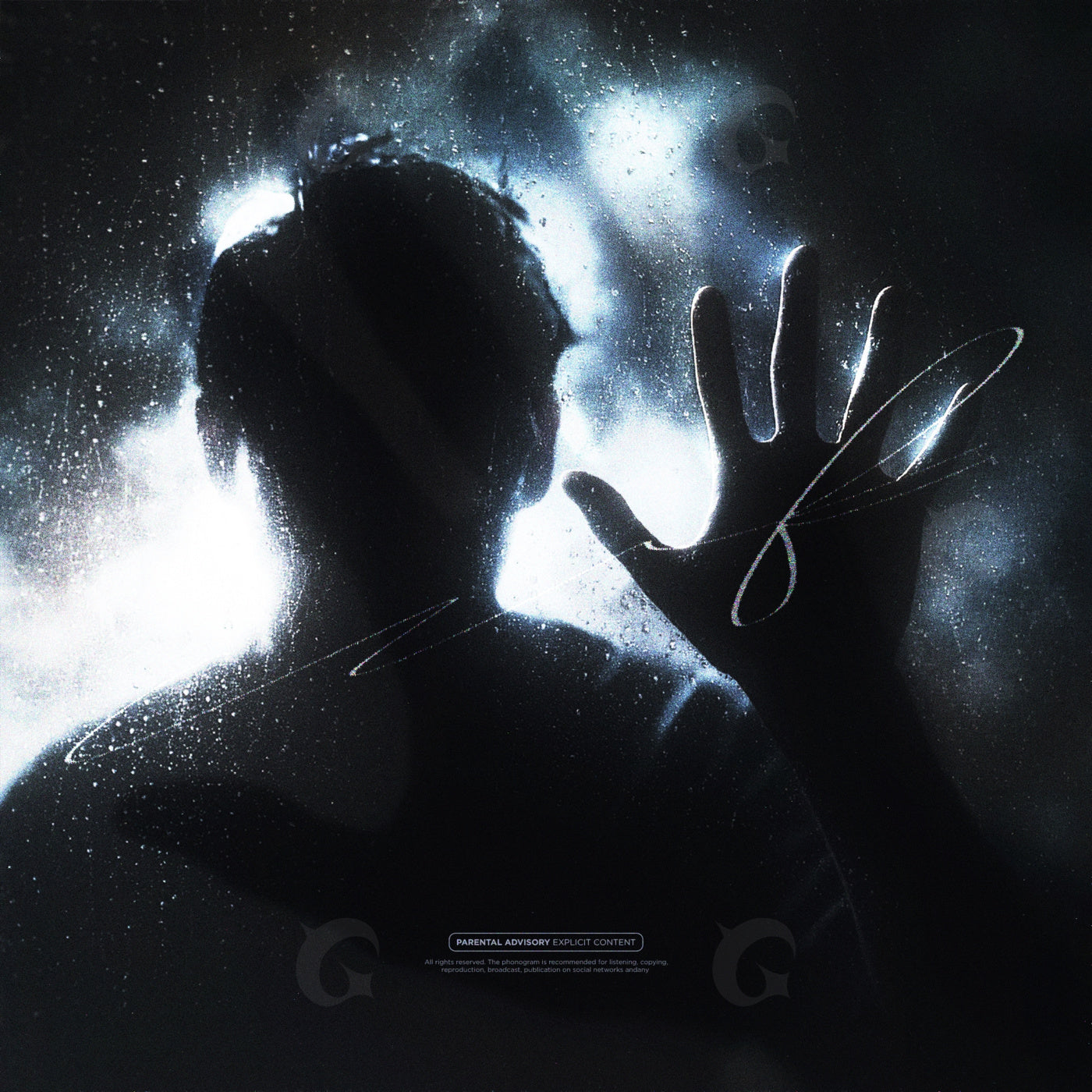 Silhouette against glass