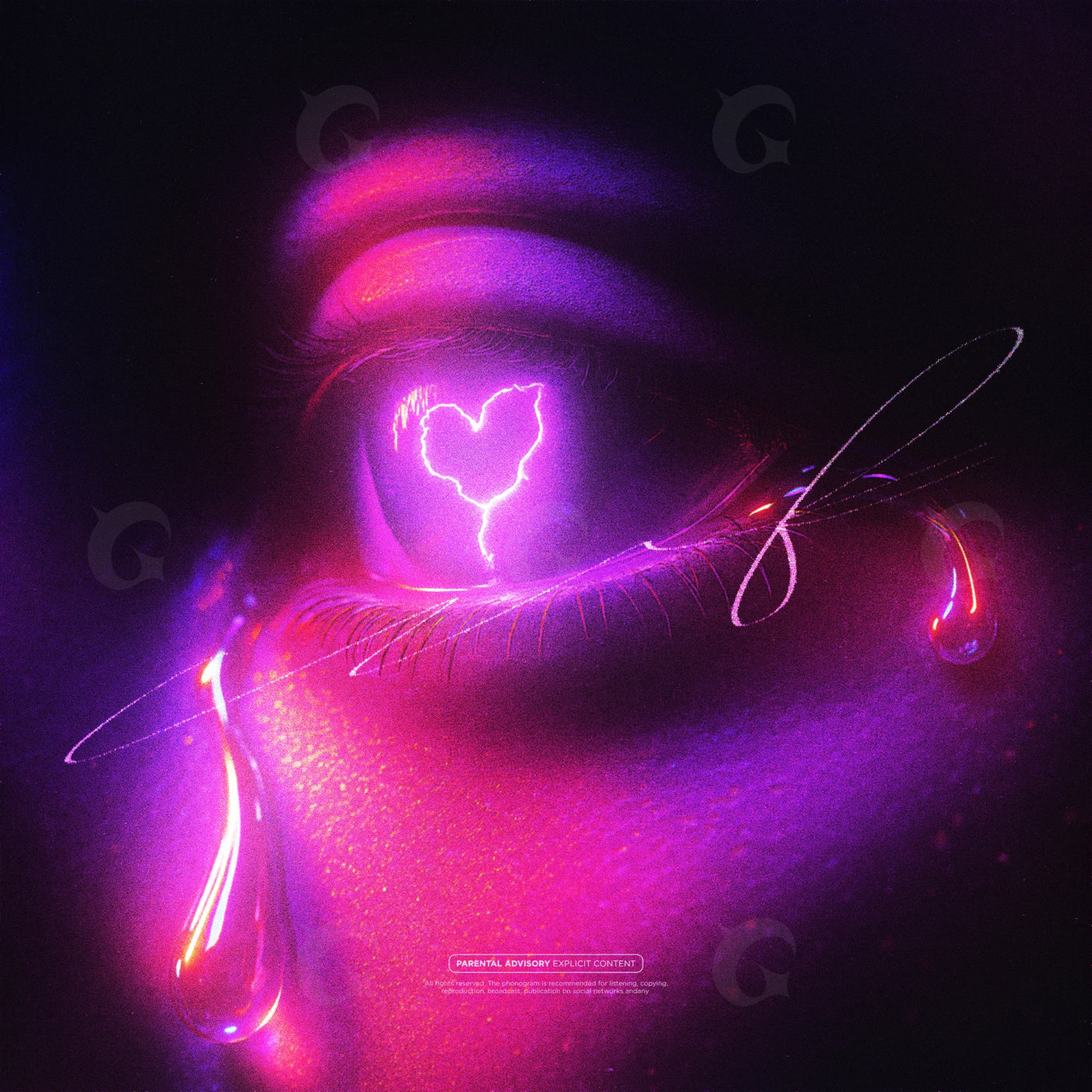 Neon tear heart