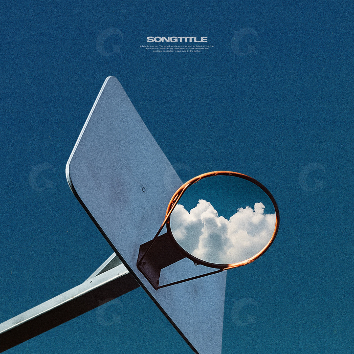 Mirror framing puffy clouds