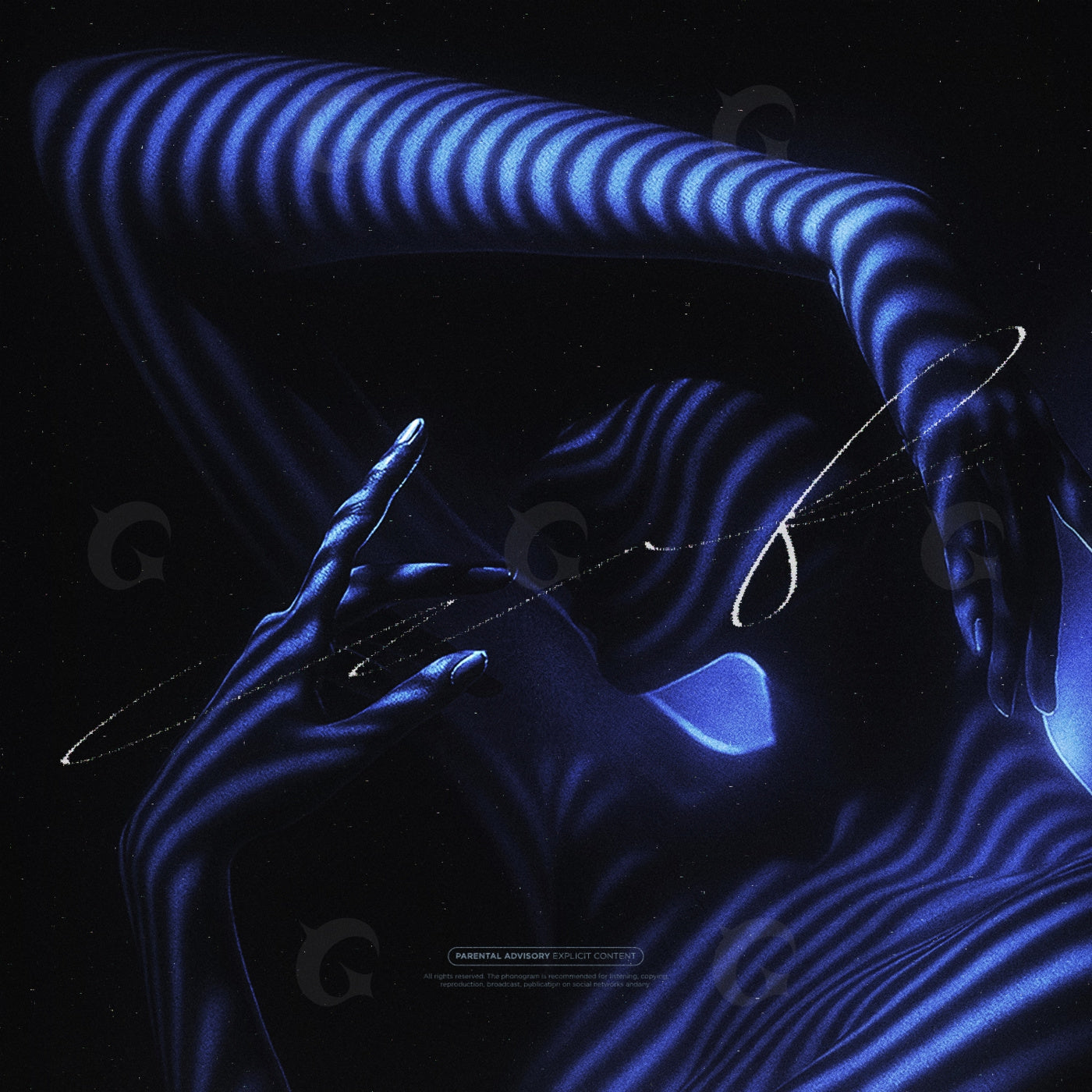 Luminous silhouette hands