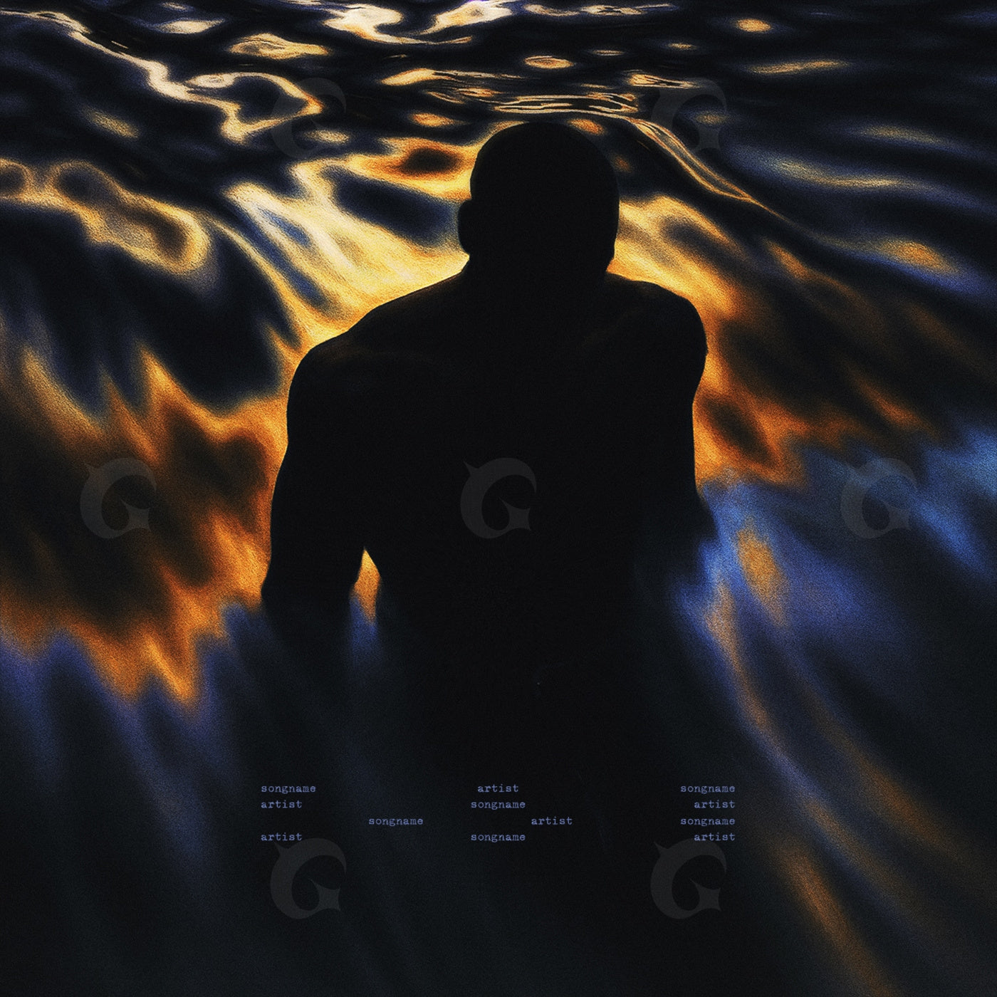 Silhouette in ripples