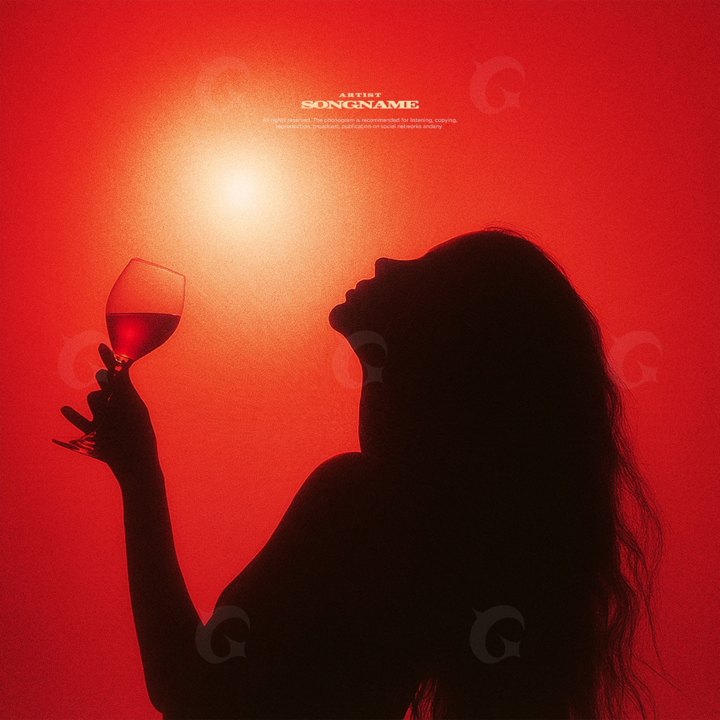 Silhouette raising glass