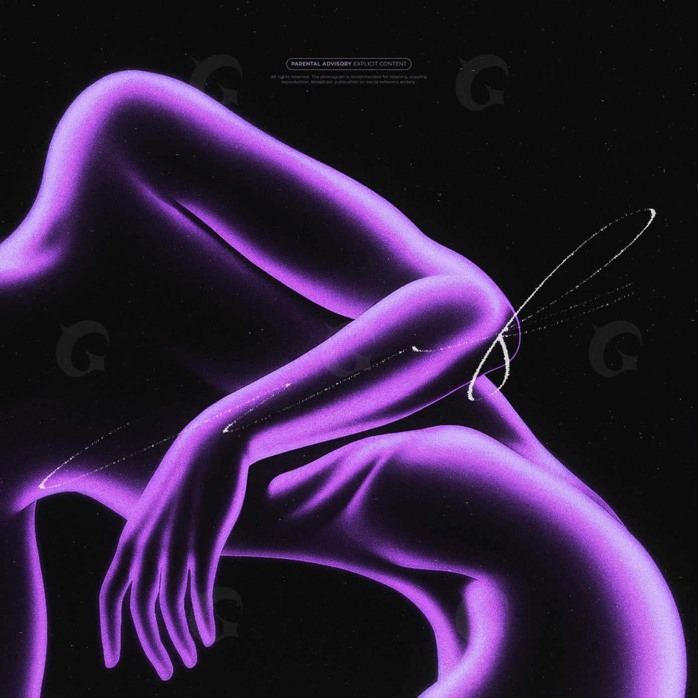 Curved neon silhouette