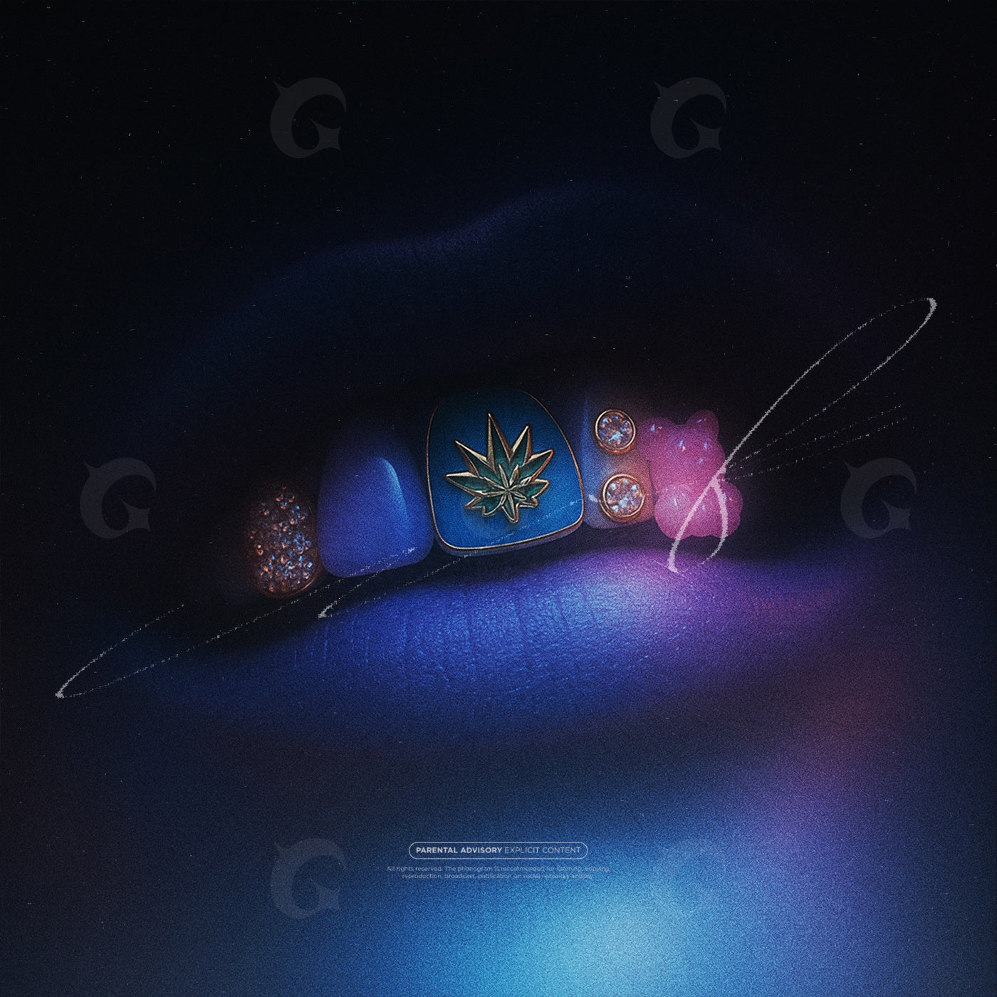 Gilded lip gemstones