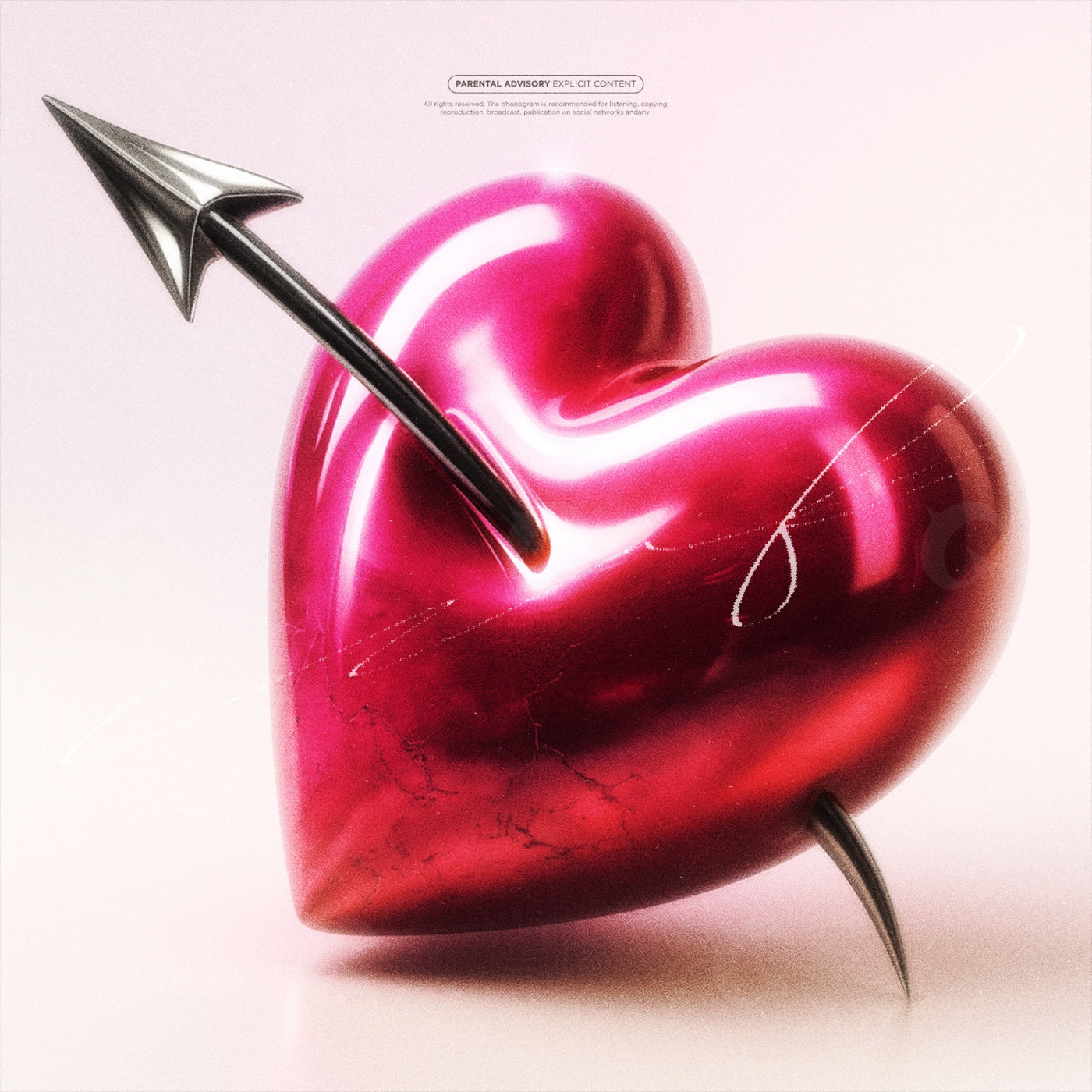 Pierced shiny heart