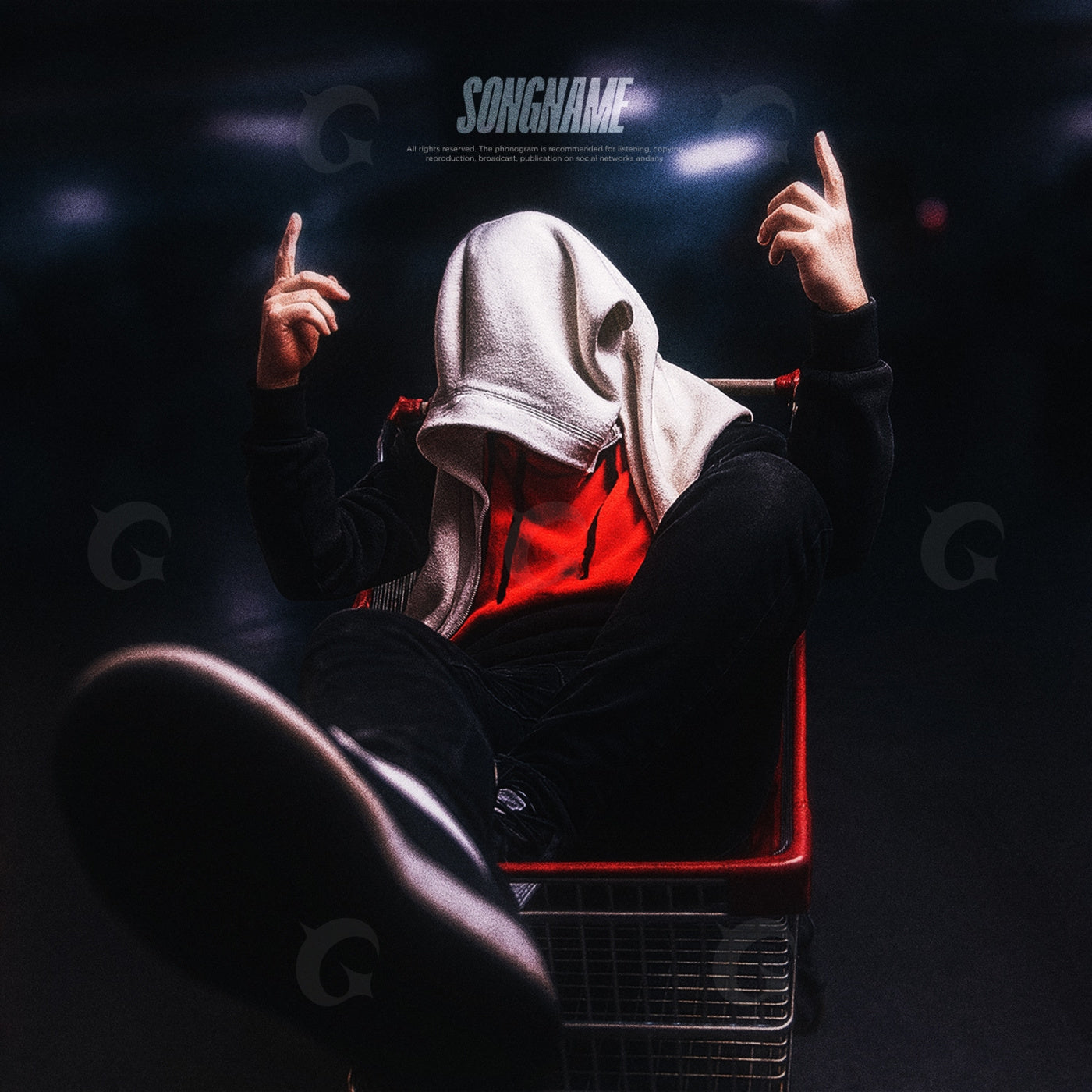 Hooded rider repose