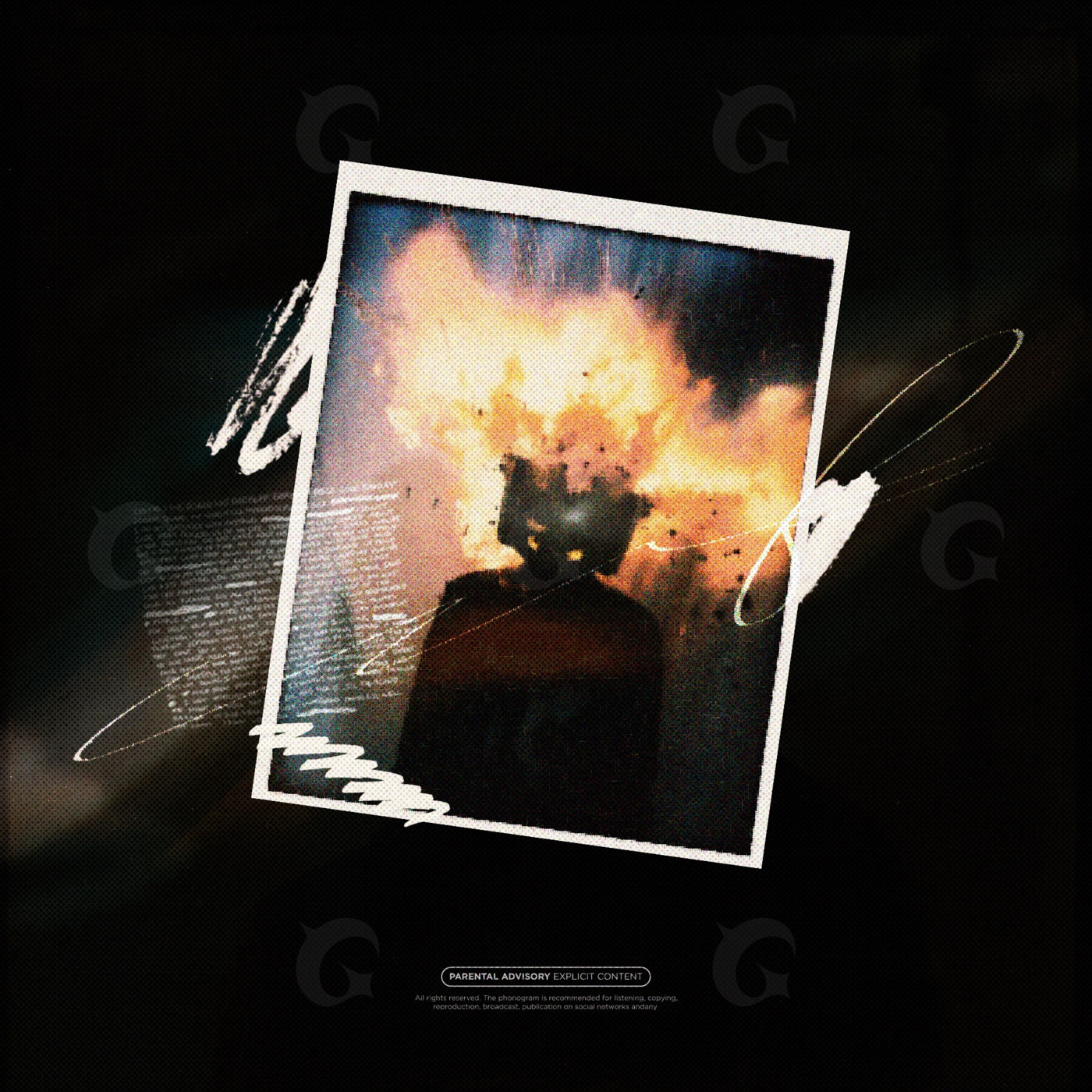 Head ablaze silhouette