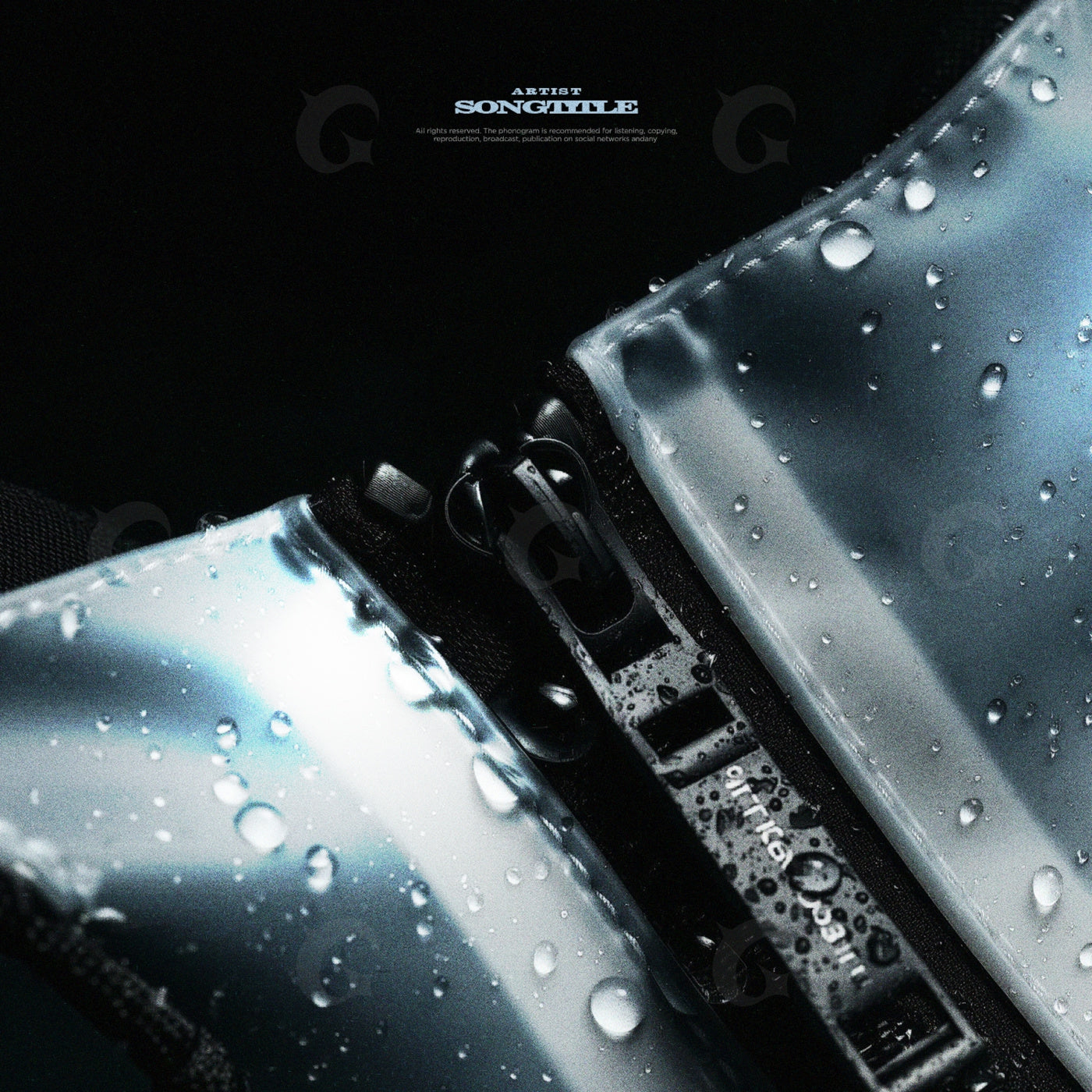 Raindrops on zipper