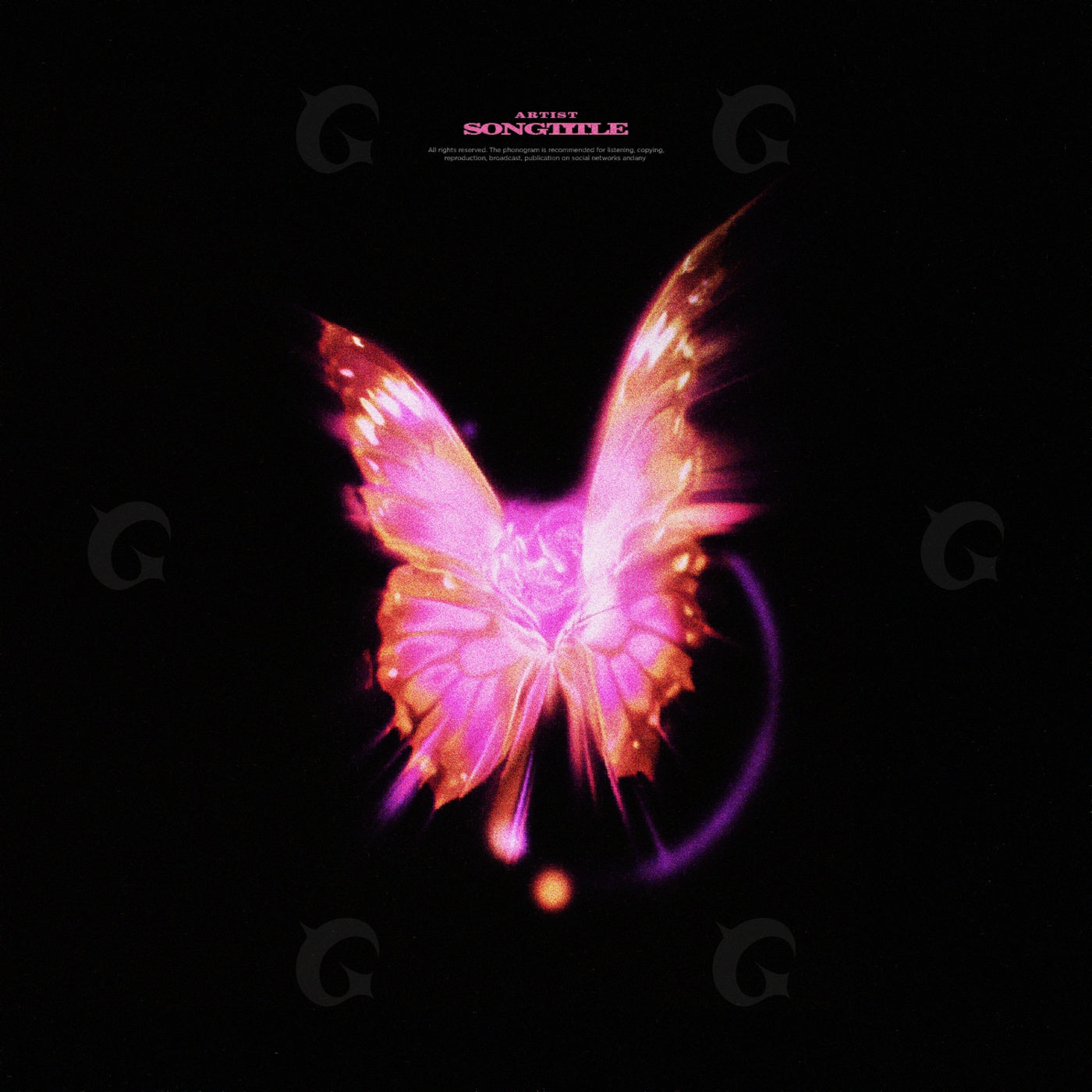 Neon butterfly flame