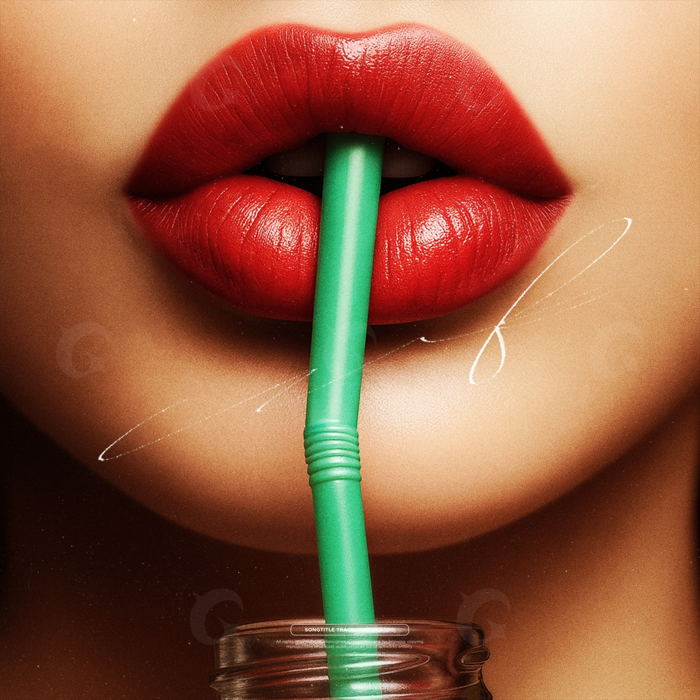 Lips around straw