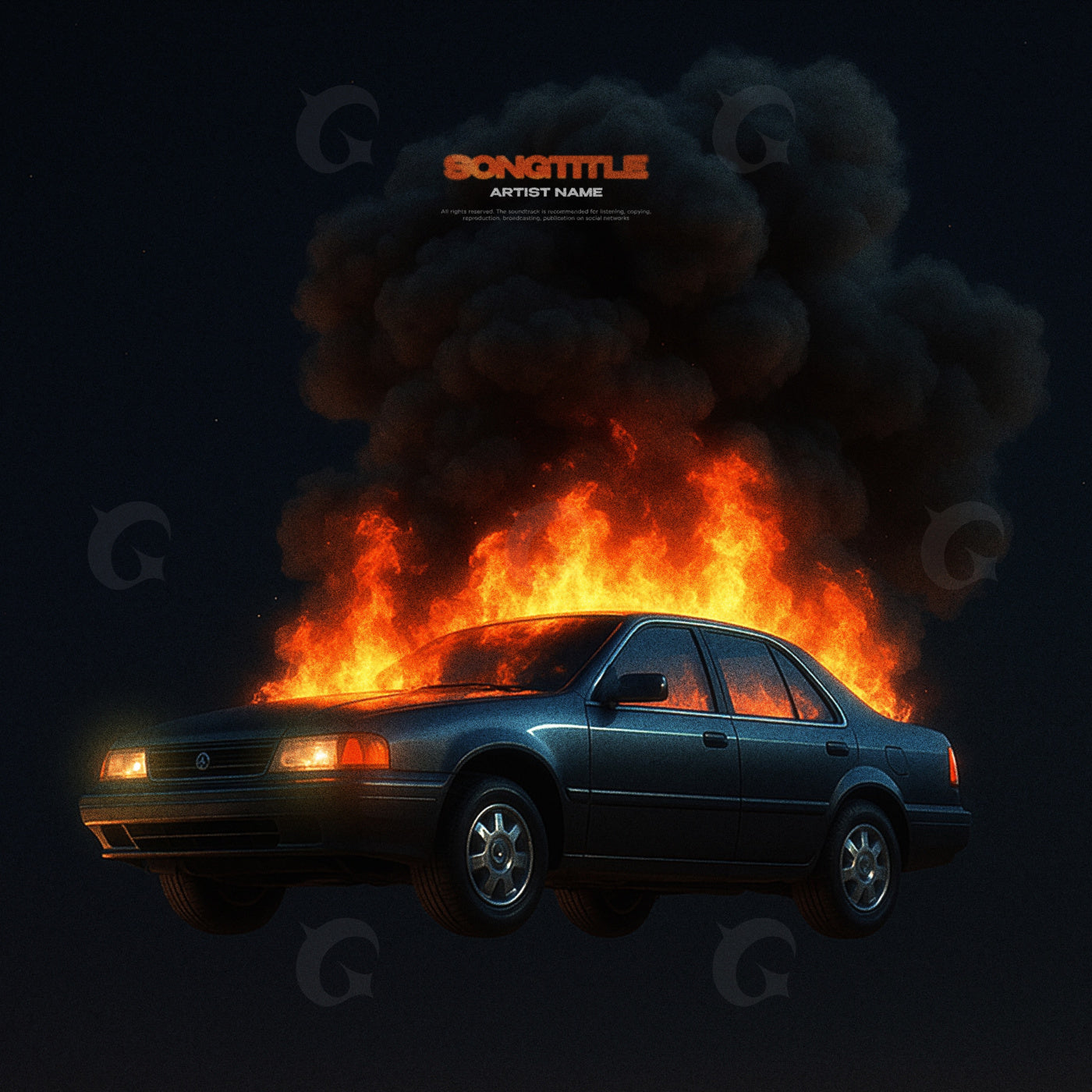 Burning sedan ascent