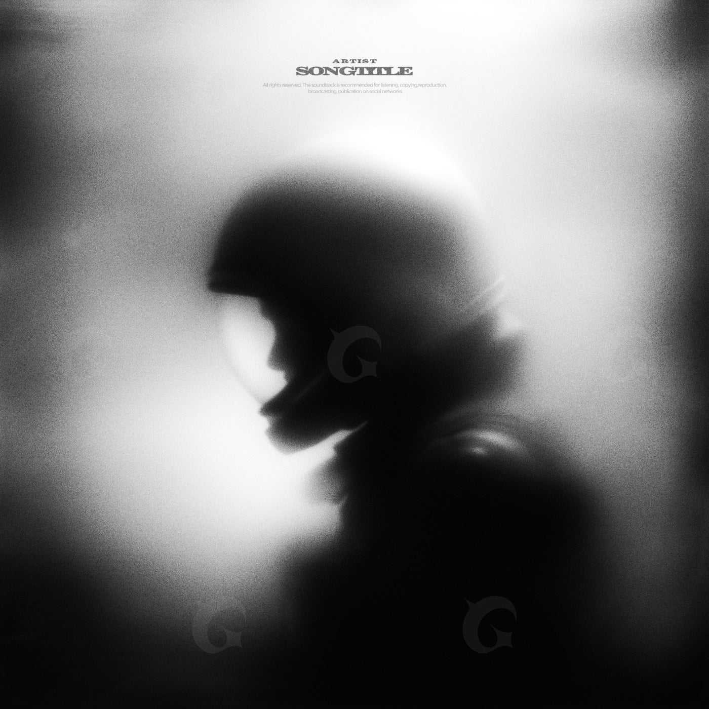 Helmeted silhouette rider