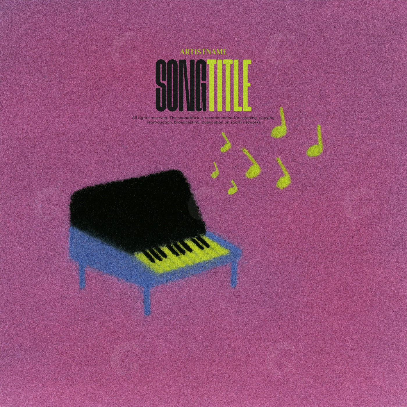 Piano notes floating