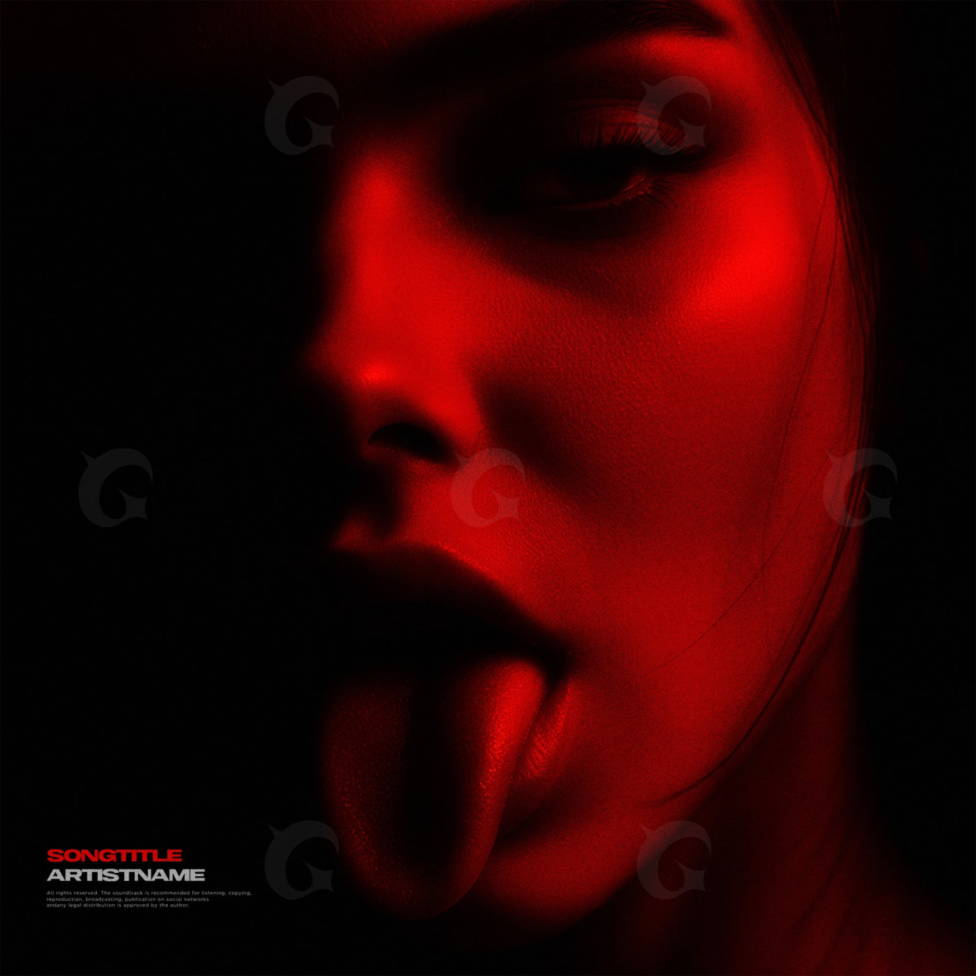 Woman licking shadow