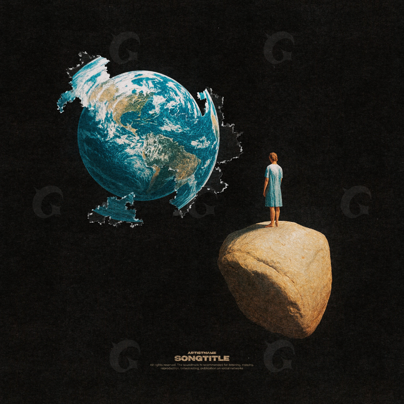 Woman standing beyond earth