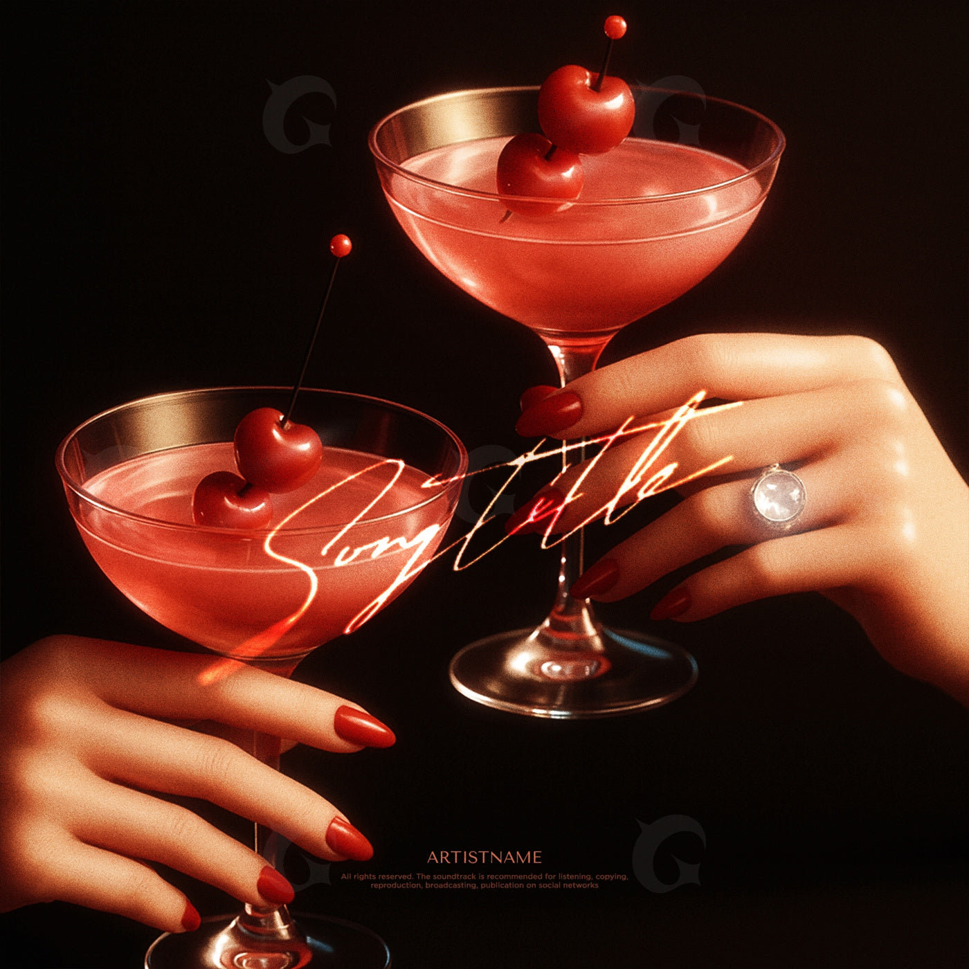 Cherry cocktail toast