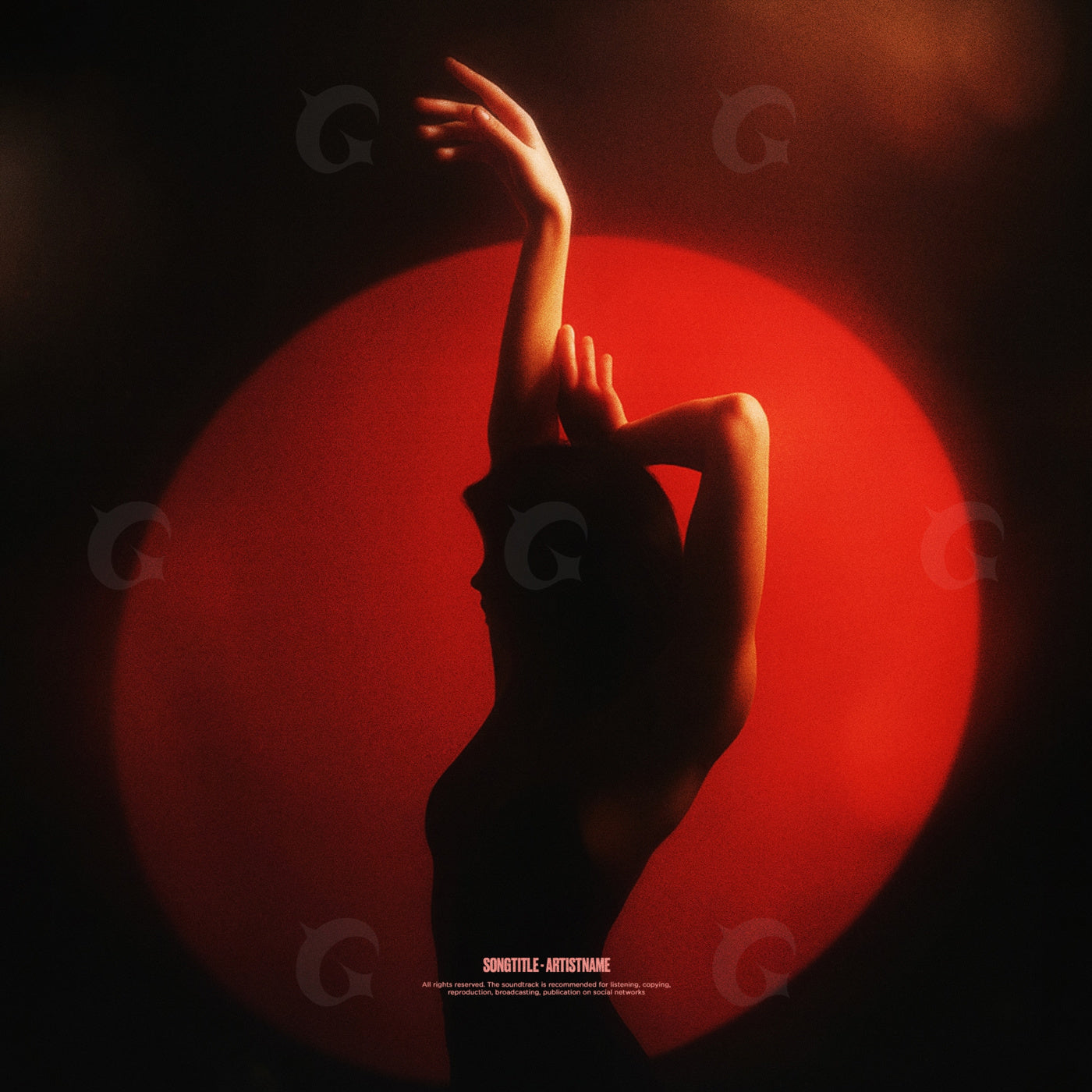 Silhouette against circle