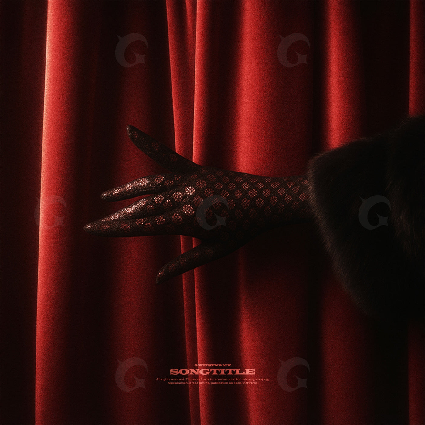 Lace gloved hand