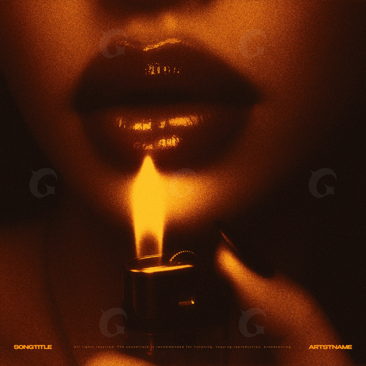 Lips above flame